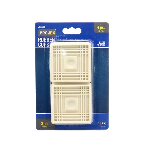 Projex Rubber Caster Cup White Square 2 in. W X 2 in. L 4 pk P0021