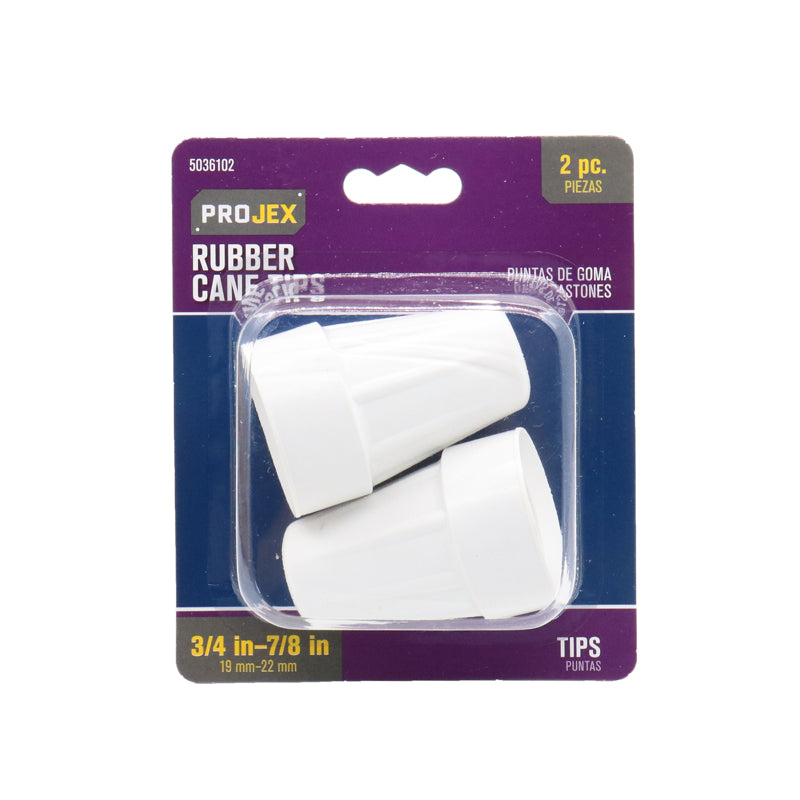 Rubber Crutch/Cane Tip Off-White Round 7/8 in. W 2 pk