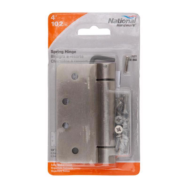 National Hardware N350-868 Spring Hinge in Satin Nickel, 4" (2-Pack)