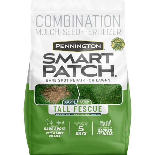 Pennington Smart Patch Tall Fescue 10lb 200 sq. ft. Grass Seed Bare Spot Repair with Mulch and Fertilizer, Green 100545665