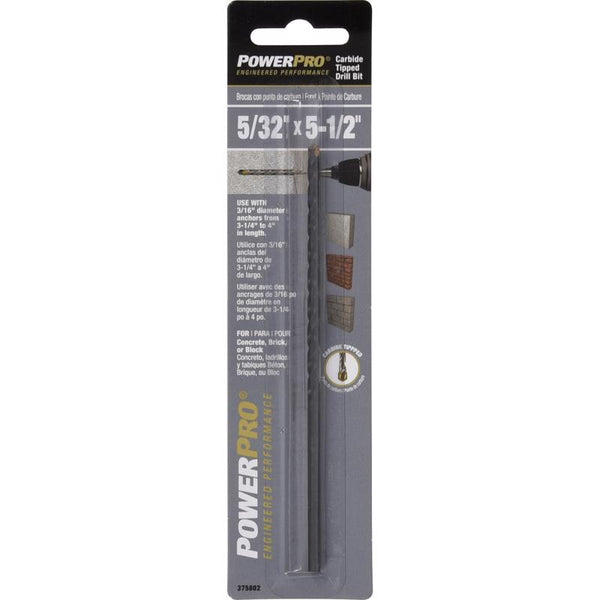 Hillman Power Pro 5/32 in. X 5-1/2 in. L Carbon Steel Drill Bit 1 pk 375802