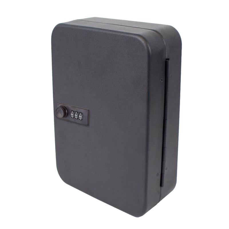 Lucky Line 20 Hook Combination Locking Metal Key Cabinet Organizer, Black (62700), 20 Hooks