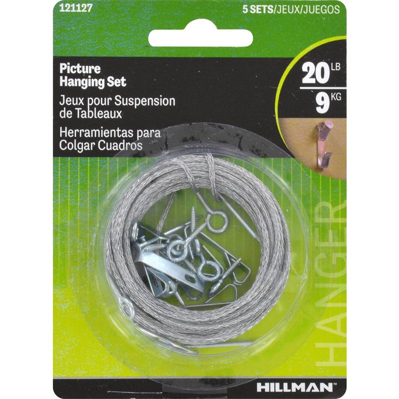 Hillman Picture Hanging Set 20 Lb 15' Carded