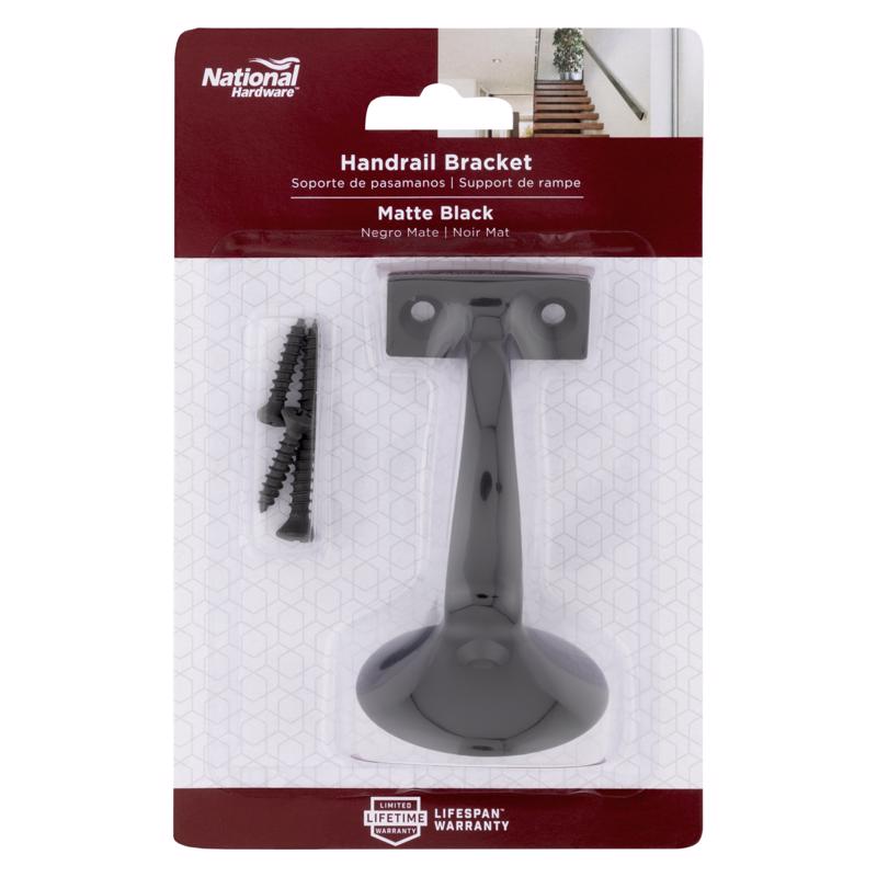 Black Matte Handrail Bracket by National Hardware