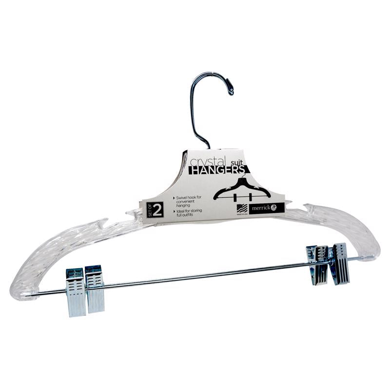Merrick Crystal Suit Hanger with Clips (2 Pack)