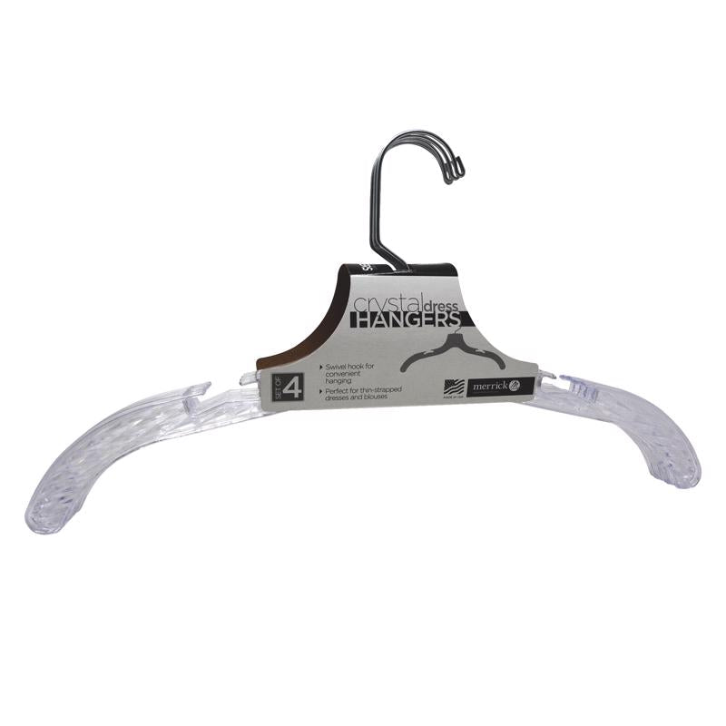 Merrick C73410D CRYST Crystal Cut Dress Hanger (Set of 4)