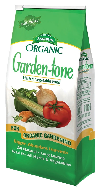 Espoma Organic Garden-Tone 3-4-4 Organic Fertilizer for Cool & Warm Season Vegetables and Herbs. Grow an Abundant Harvest of Nutritious and Flavorful Vegetables - 18 lb. Bag GT18