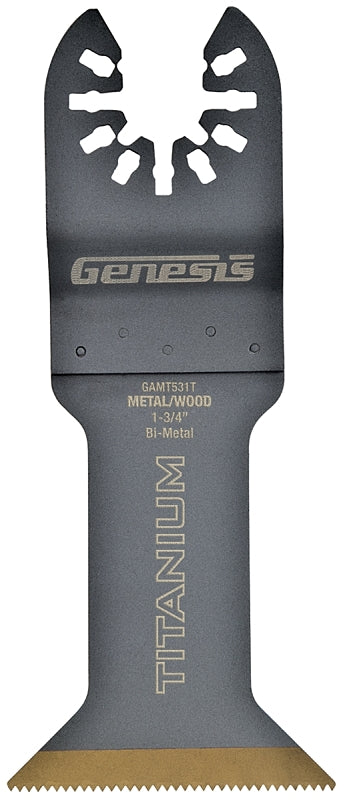 Genesis GAMT531T Universal Quick-Fit 1 3/4" Titanium-Coated Bi-Metal Oscillating Multi-Tool Quick-Release Flush Cut Blade