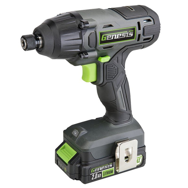 Genesis G20MAX 20V Cordless 1/4" Impact Driver with 2.0Ah Battery and Charger GLID20B