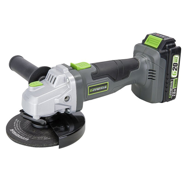 Genesis G20 Max Series GLAG2045B Angle Grinder, Battery Included, 20 V, 2 Ah, 5/8-11 Arbor, 4-1/2 in Dia Wheel