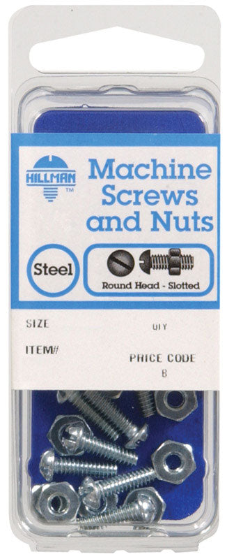 Hillman No. 10-24 in. x 3 in. L Slotted Round Head Zinc-Plated Steel Machine Screws 5 pk