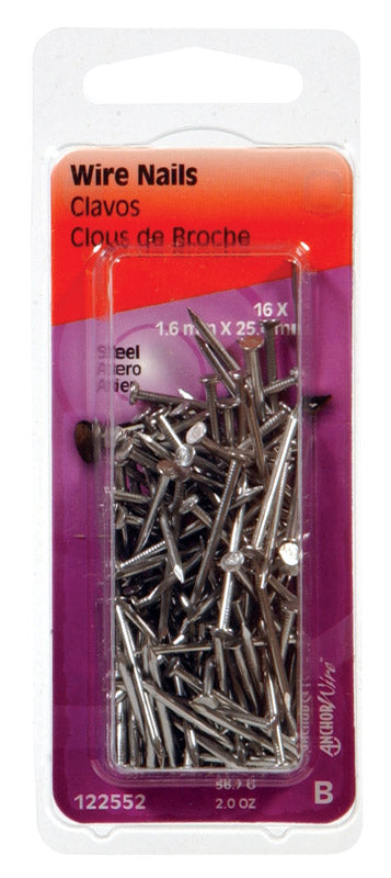 The Hillman Group 122552, 1"x16 Nail Black Steel