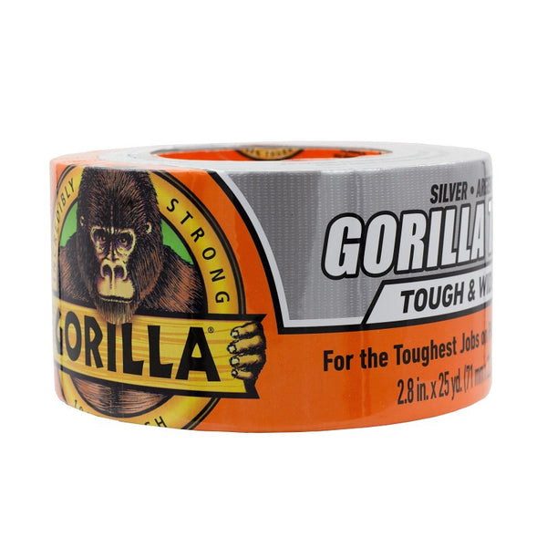 Gorilla Tough & Wide Duct Tape, 2.88" x 25yd, Silver, (Pack of 1) 105680