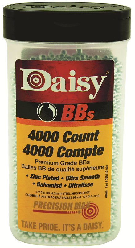 Daisy Premium Grade .177 Cal, 5.1 Grains, Zinc Plated BBS, 4000ct
