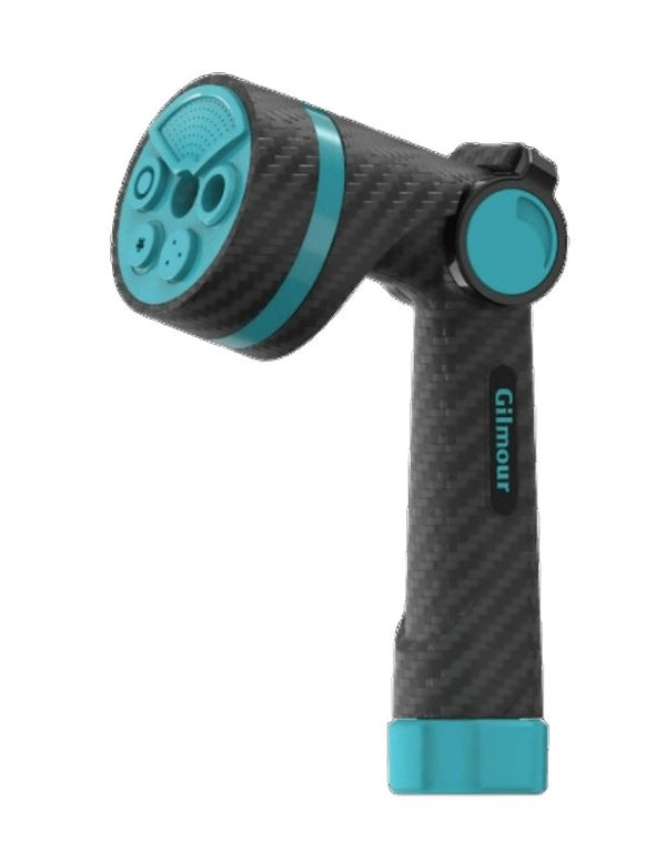 Gilmour Heavy Duty Graphite Thumb Control Garden Hose Nozzle with 5 Pre-set Spray Patterns and Swivel Connect 885802-1001