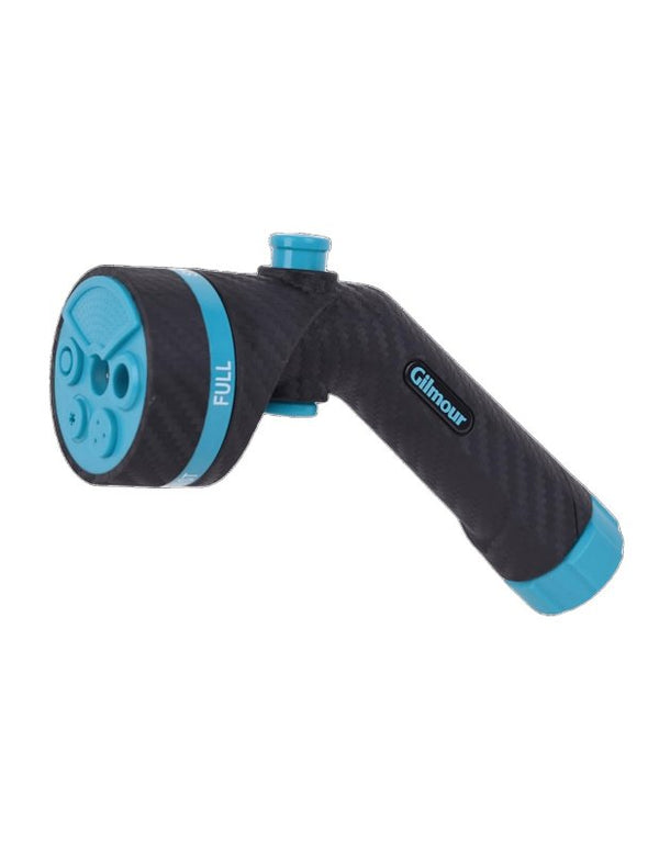 Gilmour Heavy Duty Graphite Push Button Control Garden Hose Nozzle with 5 Pre-set Spray Patterns and Swivel Connect 885602-1001