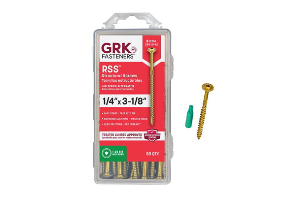 GRK Fasteners 12161 RSS 1/4" x 3-1/8" Screws 50CT