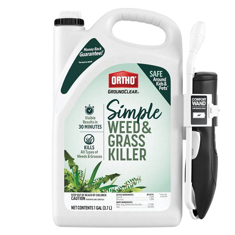 Ortho GroundClear Simple Weed & Grass Killer with Comfort Wand, 1 gal. (4-Pack)