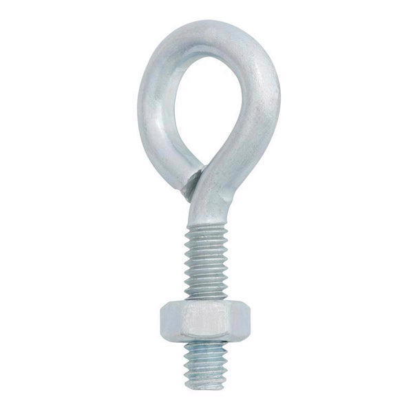 Hampton 1/4 in. x 2 in. L Zinc-Plated Steel Eyebolt Nut Included 02-3456-236