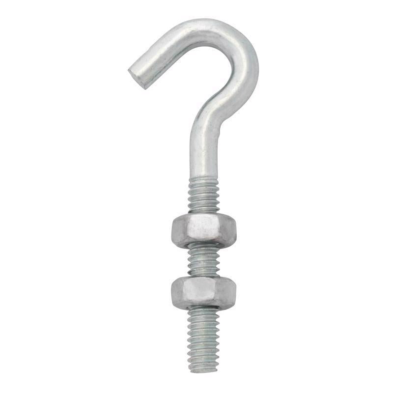 Hampton Small Zinc-Plated Silver Zinc 0.8125 in. L Hook Bolt 165 lb. 1 pk