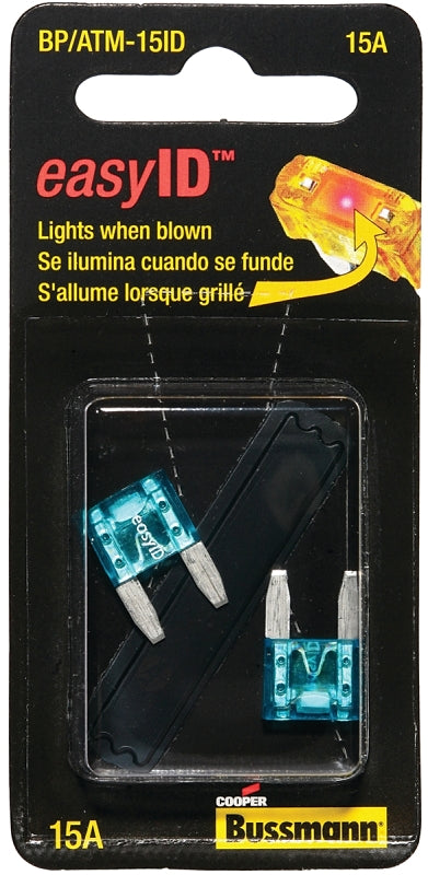 Bussmann BP/ATM-15ID easyID Illuminating Blade Fuse, (Pack of 2)