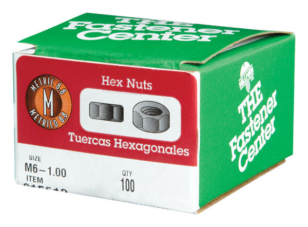 Hillman M6 Zinc-Plated Steel Metric Hex Nut 100 pk 915513