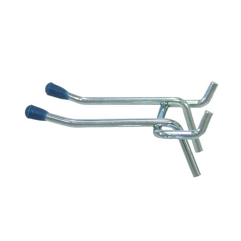 Crawford 2" DOUBLE-ARM STRAIGHT HOOK 2 pc For Peg Board Silver Steel 18422 NEW!!