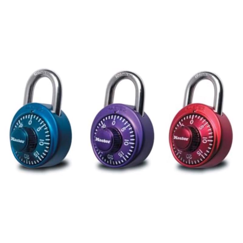 Master Lock, Llc 1530Dcm Numeric Combination Locks, Steel Shackle, Assorted Random