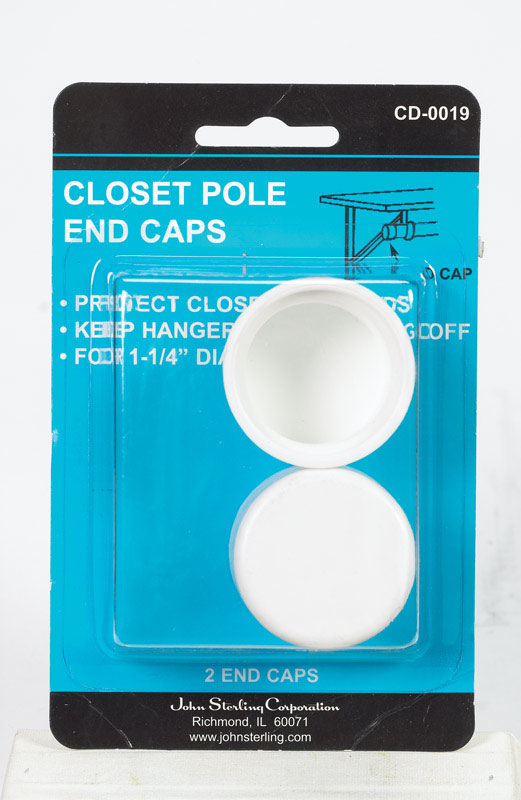 Knape & Vogt John Sterling CD-0019 Closet Pole End Caps, White