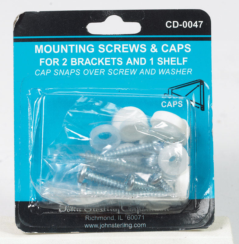 Knape & Vogt, White John Sterling CD-0047 Closet Pro Shelf Bracket Mounting Screws, Size