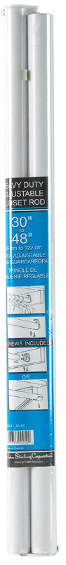 John Sterling RP0021-30/48 Adjustable Closet Rod, 30'' to 48'', White