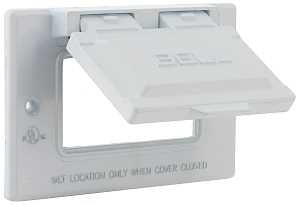 Hubbell-Raco 5101-1 1-Hole Weatherproof Device Cover, 4-9/16 in L X 2-13/16 in W X 3/4 in T, White