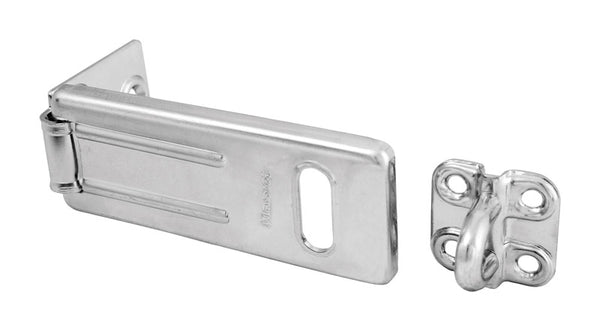 Master Lock Steel, Zinc Plated Hasp with Hardened Locking Eye, 3-1/2 in Long, 703D, 3-1/2 Inch
