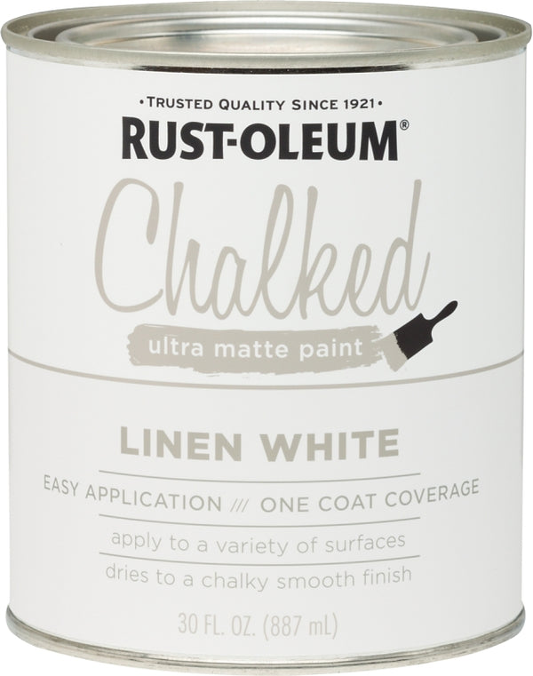 Rustoleum 285140 30 Oz Linen White Chalked Ultra Matte Paint