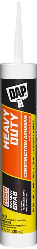 DAP 27510 28 Oz DynaGrip Heavy Duty Exterior & Interior Construction Adhesive, 28 FL OZ, Off- White