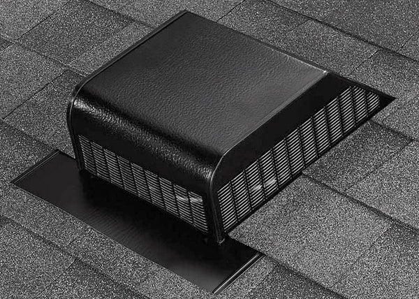 Air Vent 3.6 in. H x 15 in. W x 16 in. L x 9 in. Dia. Black Aluminum Roof Vent Assembly 85282 (6-Pack)