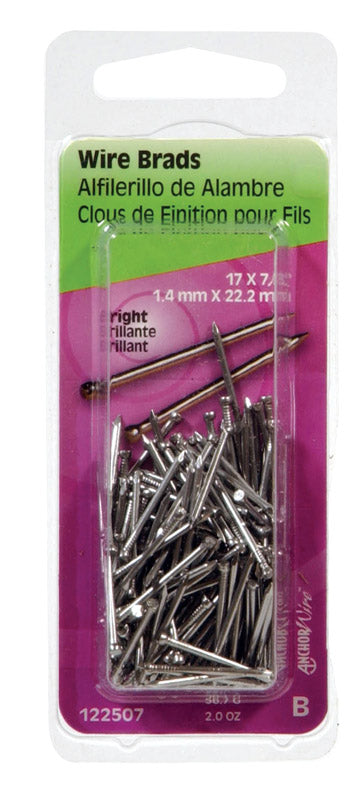Ook 122507 7/8" 17 Gauge Bright Finish Wire Brads