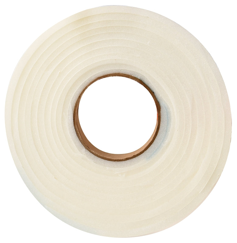 Frost King L344H Poly Foam Self-Stick Weatherseal Tape with Open Cell & Maximum Compression, White