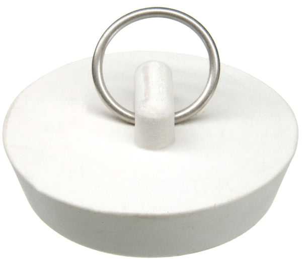Danco 1-3/4-Inch Rubber Drain Stopper, White, Carded, 88272