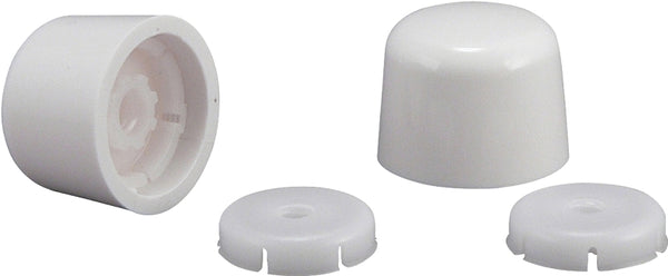 Plumb Pak PP835-30WHL Universal Round Toilet Push-On Bolt Caps, 1-7/8" x 4-3/8", White