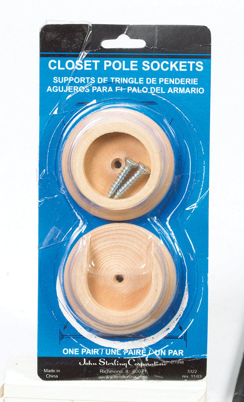 John Sterling BC-0038-HD Knape & Vogt Heavy Duty Socket, for Use with 1-1/4-1-3/8 in Closet Poles, 1-3/8"