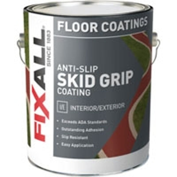 FIXALL Skid Grip Anti-Slip Coating, 1 Gallon, Smoke, Exceeds ADA Standards, Ideal for Safety Areas, Slip-Resistant Pavement, Cement & Concrete Paint F06570-1