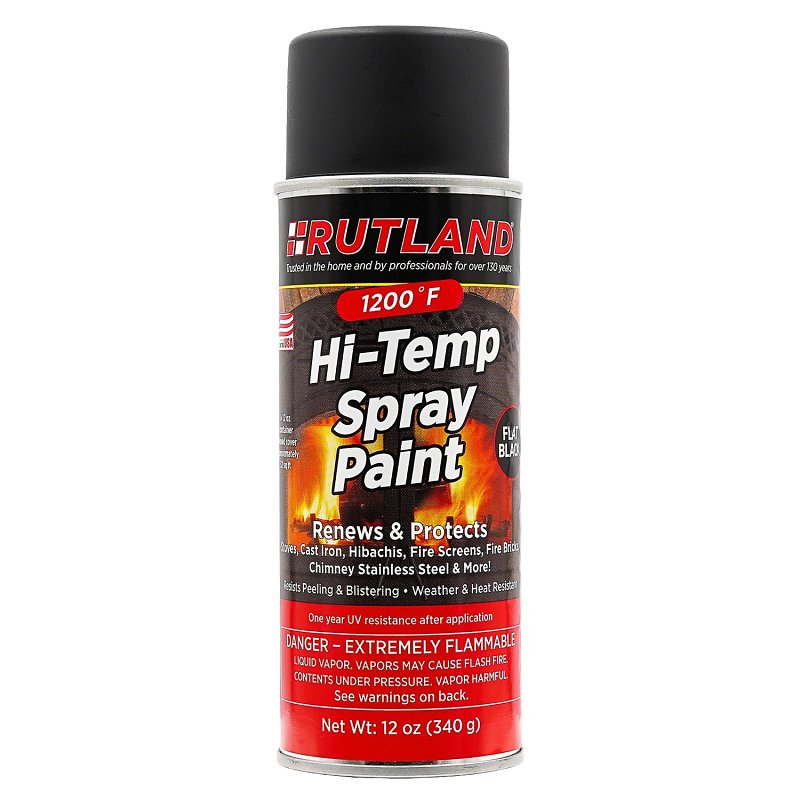 Rutland Products 80 Hi-Temp Spray Paint, Fl Oz (Pack of 1), Black, 12