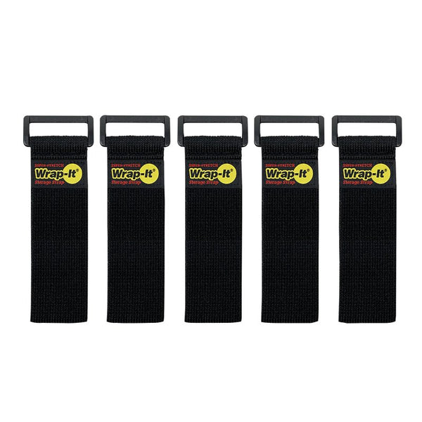 Wrap-It Storage Super-Stretch 1 in. W x 9 in. L Black Stretch Storage Straps 10 lb. 5 pk 705-09B