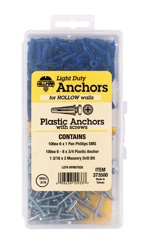 The Hillman Group 373500 Plastic Anchor Kit, No Size, No Color
