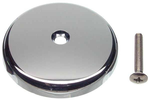 Danco Single Tub Drain Overflow Plate | One Hole | Screw Included, Chrome (89052)