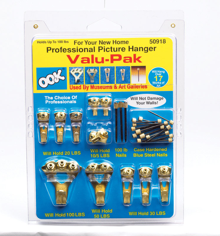 OOK 50918 Valu-Pak Assorted Professional Kit hangs up to 17 pictures, 5-100 lbs, 1 pack