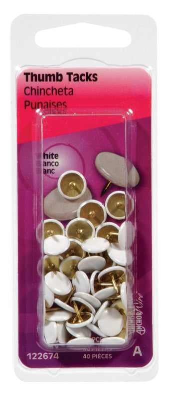 Ook 122674 White Thumb Tacks