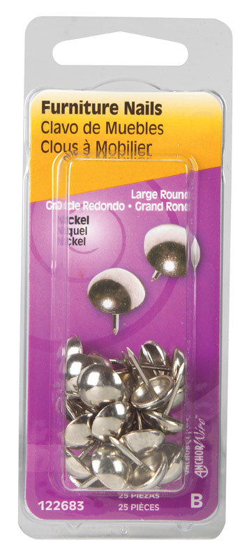 Hillman Upholstery Tacks No. 9 Nickel Polybox