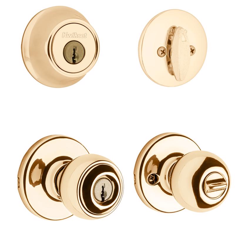 Kwikset 96900-250 Polished Brass Polo™ Entry Lock with Deadbolt